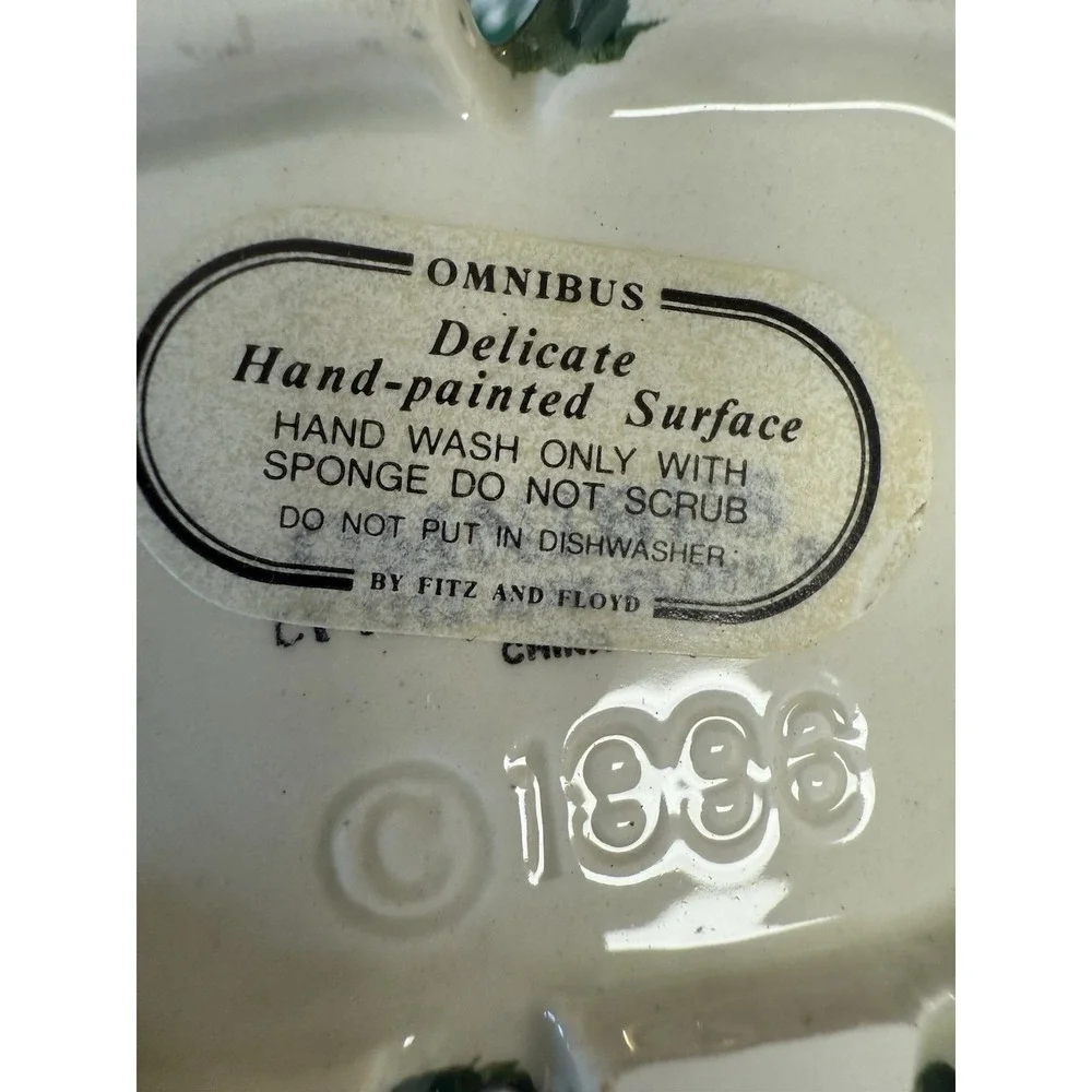 Rare Fitz & Floyd  Omnibus Santa Wreath Sugar & Creamer Set‎ - 4